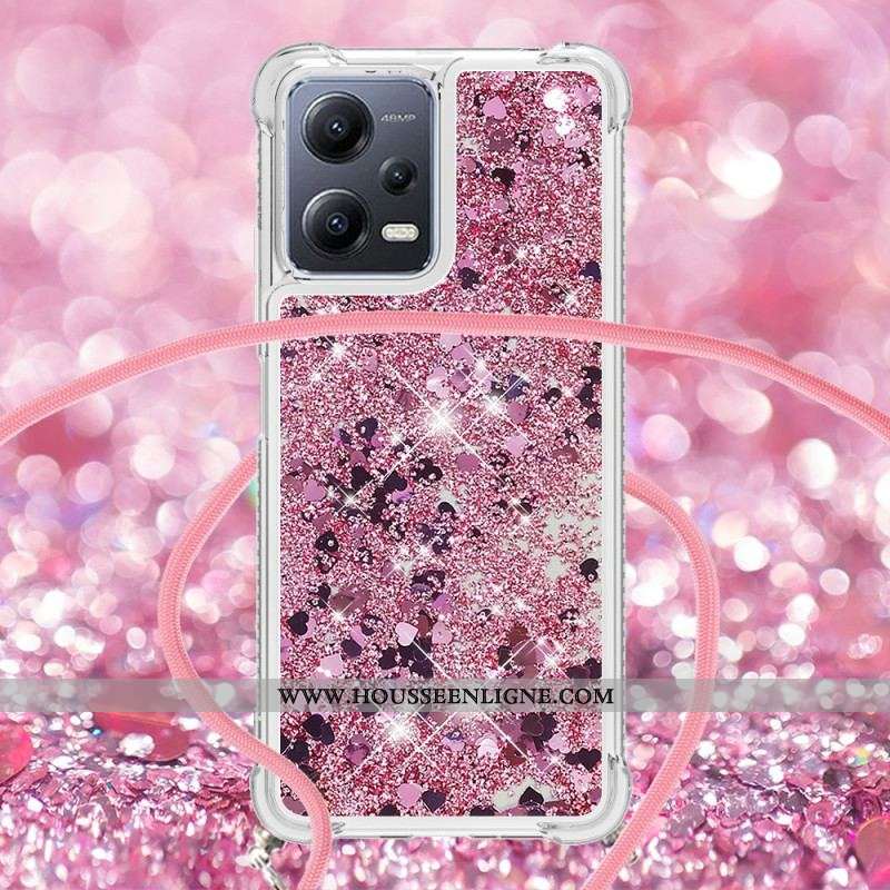 Coque Xiaomi Redmi Note 12/Poco X5 5G  à Cordon Paillettes