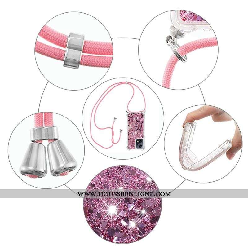 Coque Xiaomi Redmi Note 12/Poco X5 5G  à Cordon Paillettes
