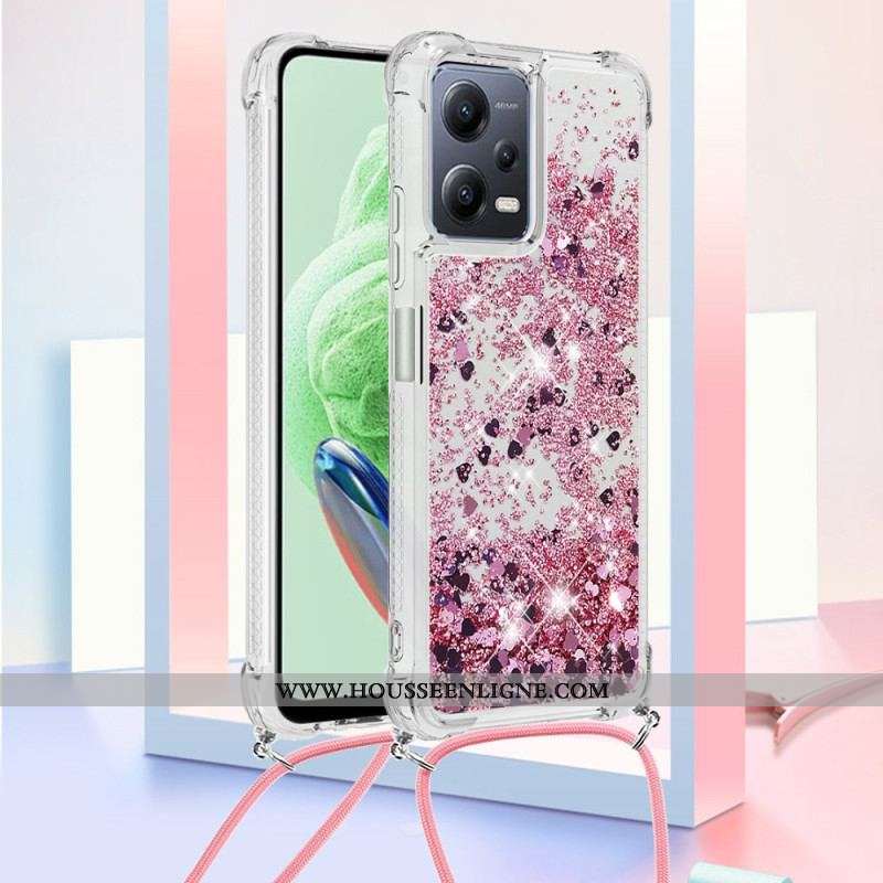Coque Xiaomi Redmi Note 12/Poco X5 5G  à Cordon Paillettes