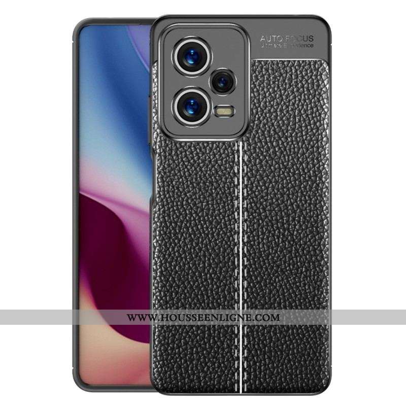 Coque Xiaomi Redmi Note 12 Pro Effet Cuir Litchi Double Line