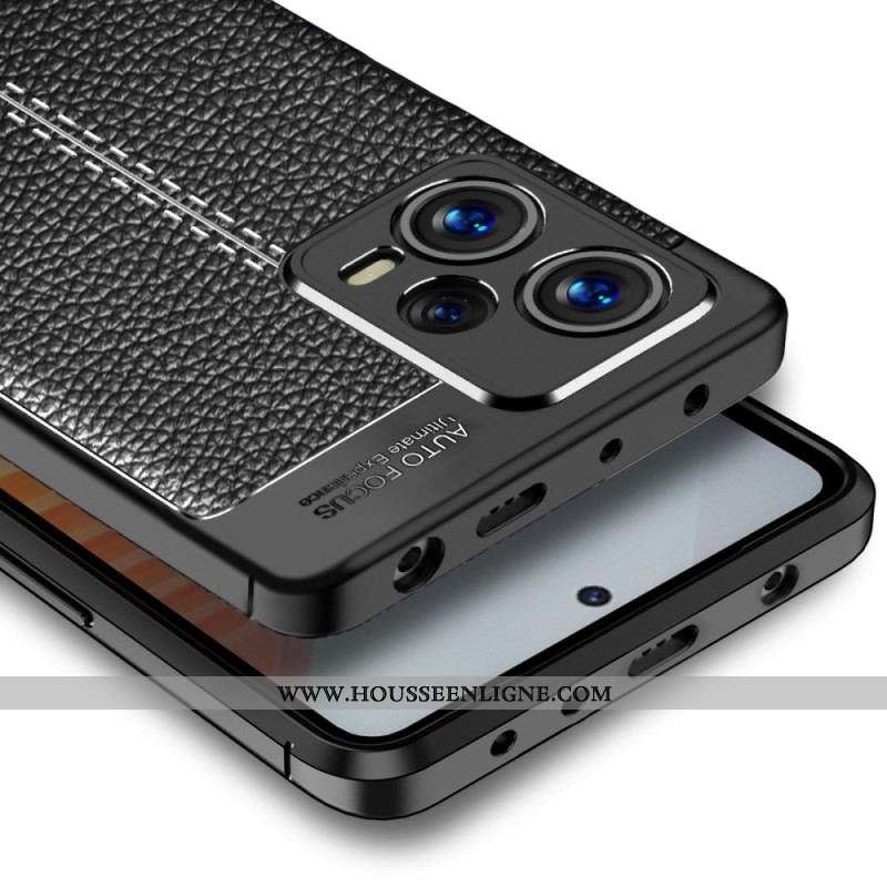 Coque Xiaomi Redmi Note 12 Pro Effet Cuir Litchi Double Line