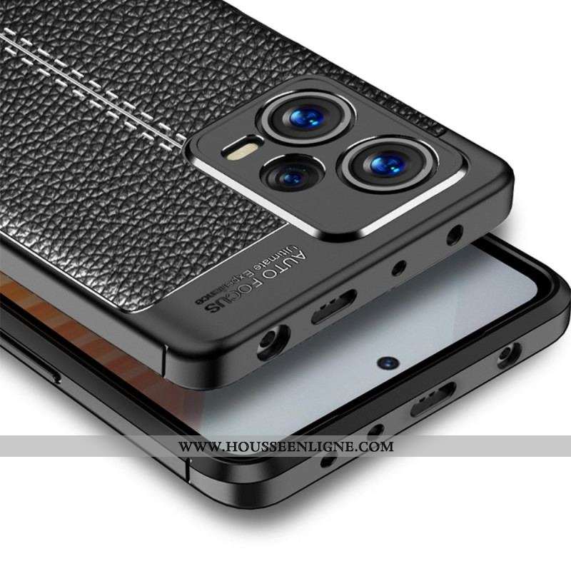 Coque Xiaomi Redmi Note 12 Pro Plus Effet Cuir Litchi Double Line