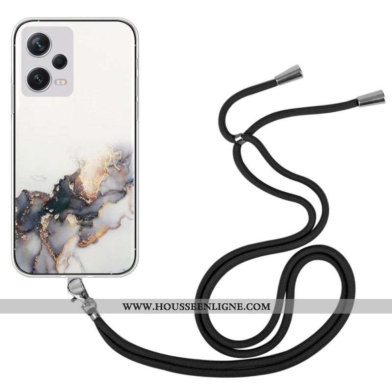Coque Xiaomi Redmi Note 12 Pro Plus à Cordon Marbre