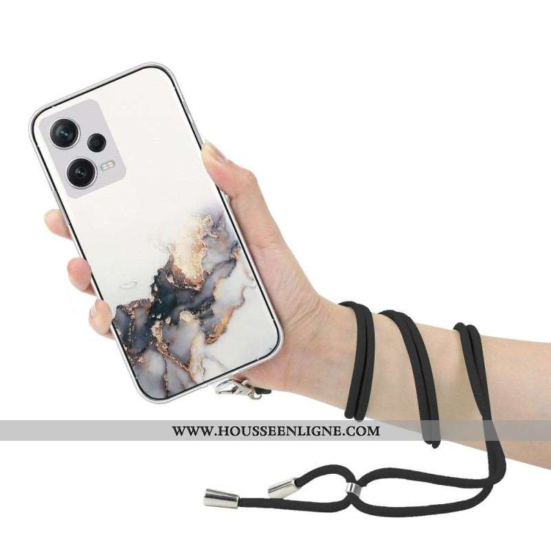 Coque Xiaomi Redmi Note 12 Pro Plus à Cordon Marbre