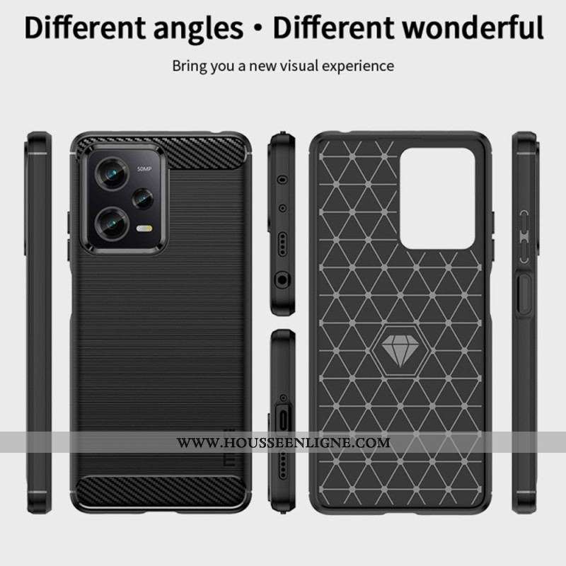 Coque Xiaomi Redmi Note 12 Pro/Poco X5 Pro 5G Fibre Carbone Brossée MOFI