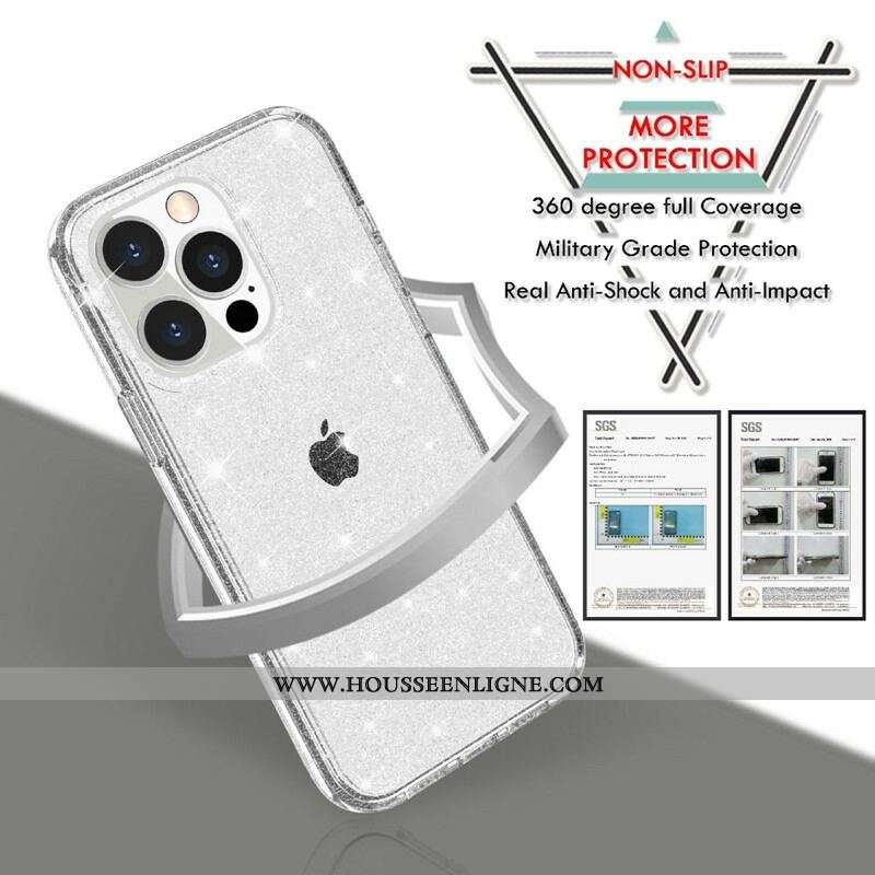 Coque iPhone 12 Pro Max Transparente Paillettes