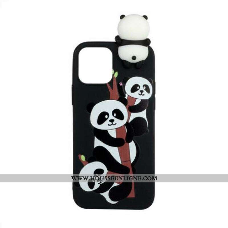 Coque iPhone 13 Mini 3D Pandas Sur Le Bambou