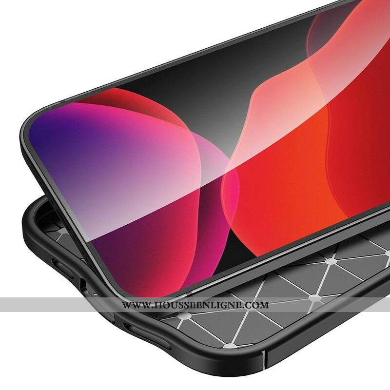 Coque iPhone 13 Mini Effet Cuir Litchi Double Line