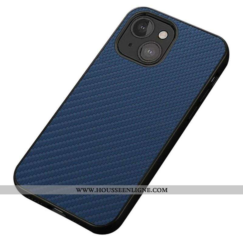 Coque iPhone 13 Mini Effet Cuir Texture Fibre Carbone
