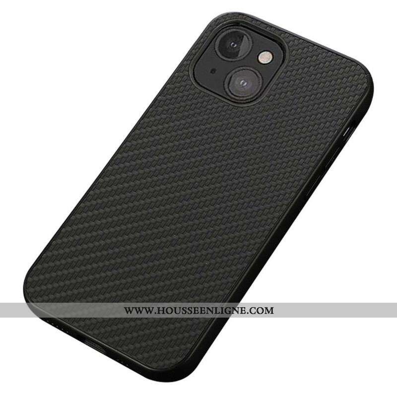 Coque iPhone 13 Mini Effet Cuir Texture Fibre Carbone