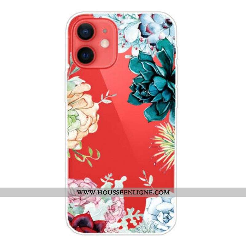 Coque iPhone 13 Mini Fleurs Aquarelle