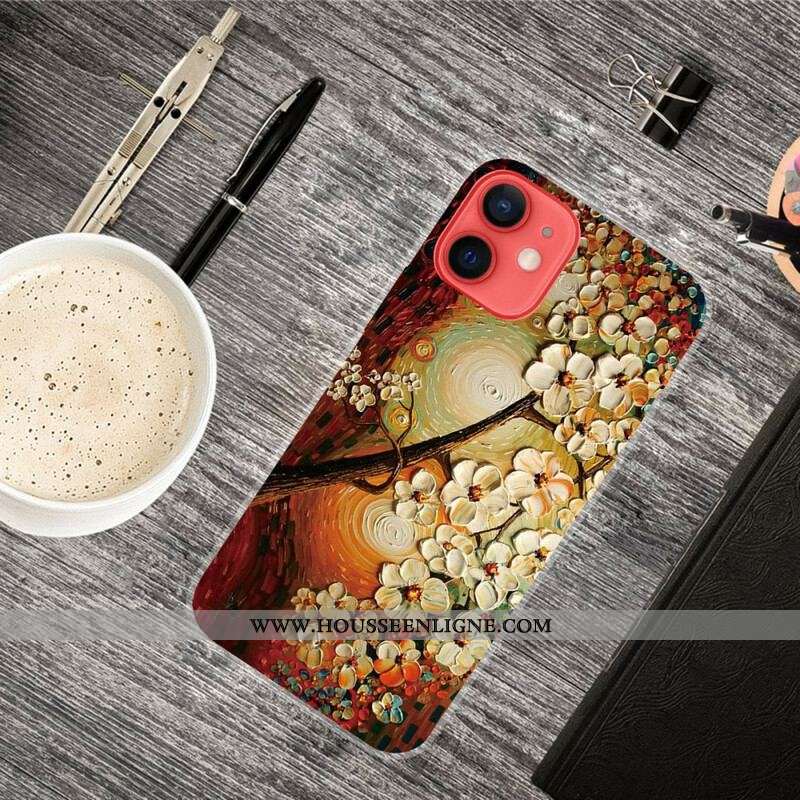 Coque iPhone 13 Mini Flexible Fleurs