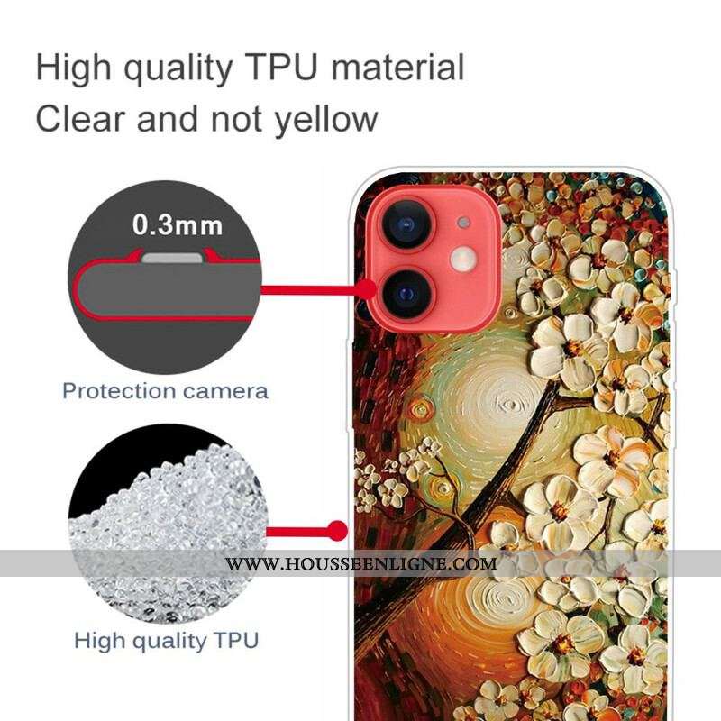 Coque iPhone 13 Mini Flexible Fleurs