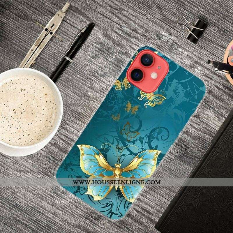 Coque iPhone 13 Mini Flexible Papillons