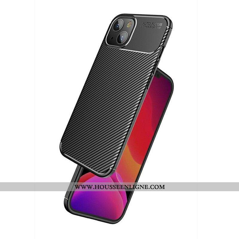 Coque iPhone 13 Mini Flexible Texture Fibre Carbone