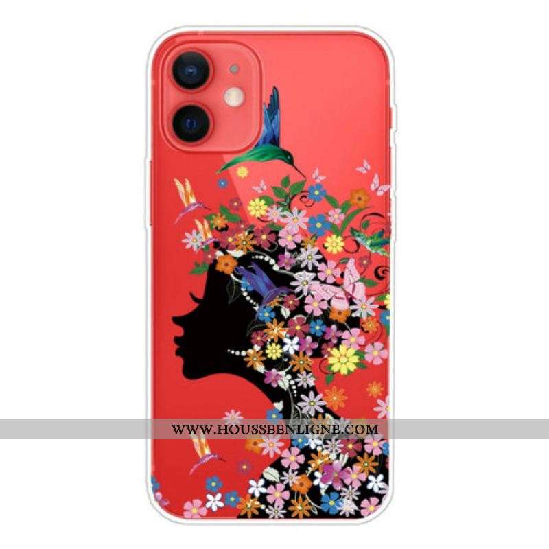 Coque iPhone 13 Mini Jolie Tête Fleurie