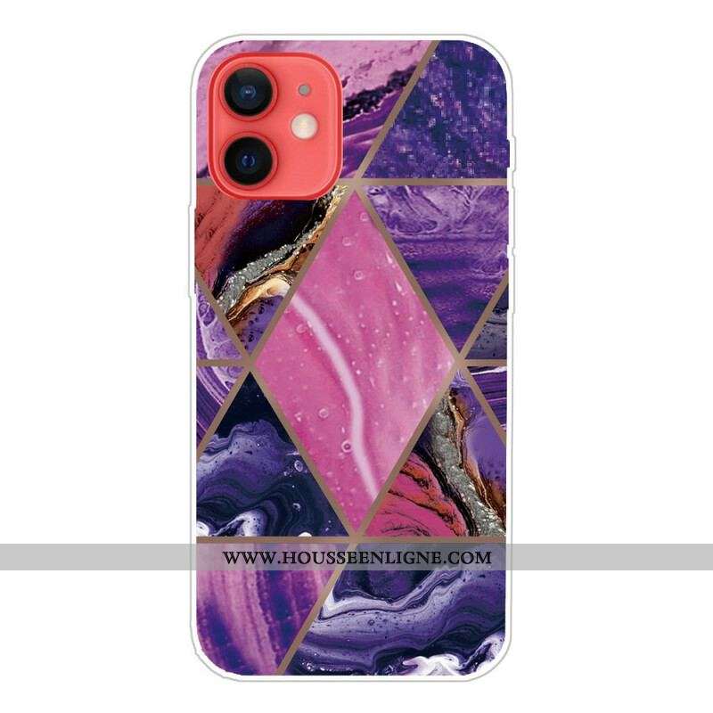 Coque iPhone 13 Mini Marbre Géométrique Décliné