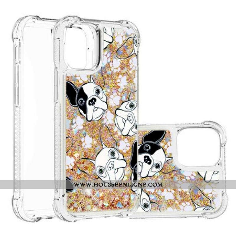 Coque iPhone 13 Mini Mr Chien Paillettes