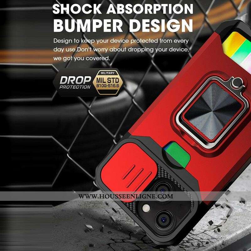 Coque iPhone 13 Mini Multi-Fonctionnelle Protège-Lentilles