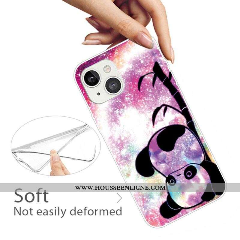 Coque iPhone 13 Mini Panda et Bambou