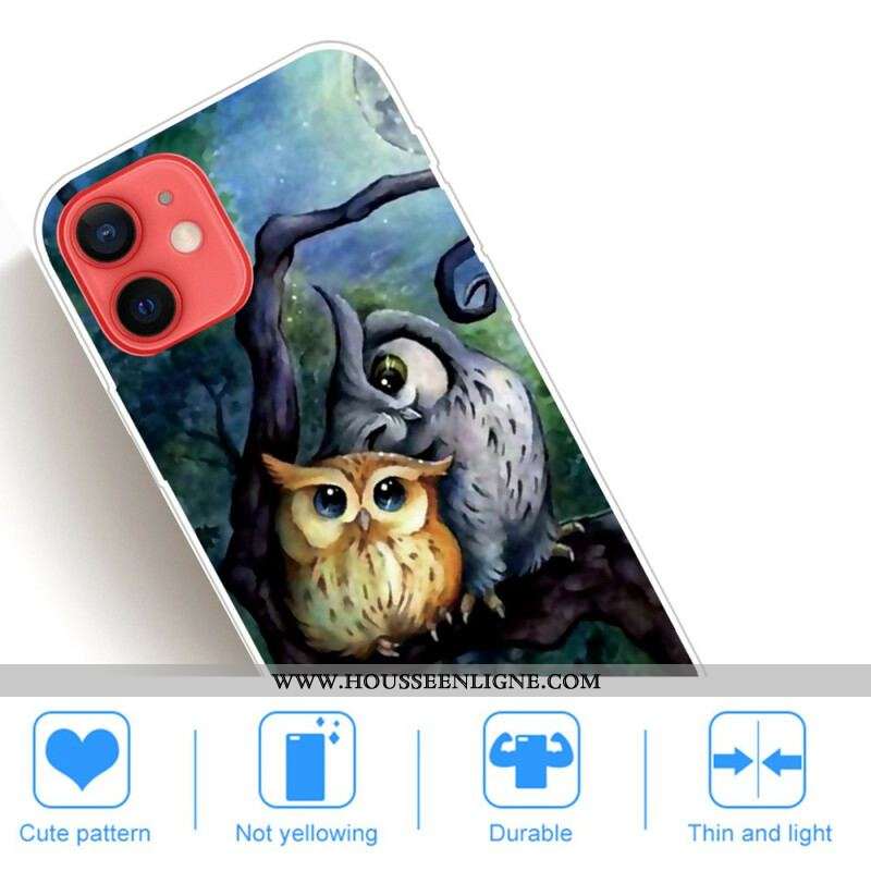 Coque iPhone 13 Mini Peinture Hiboux