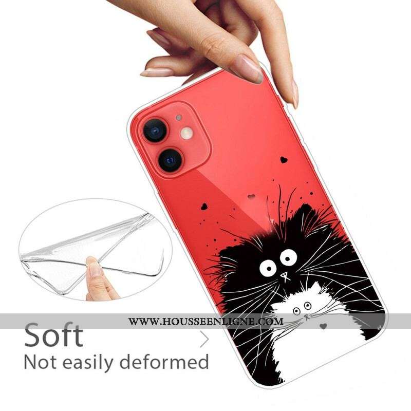 Coque iPhone 13 Mini Regarde les Chats