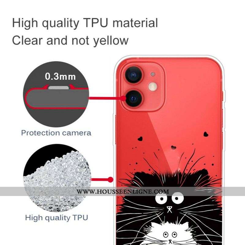 Coque iPhone 13 Mini Regarde les Chats