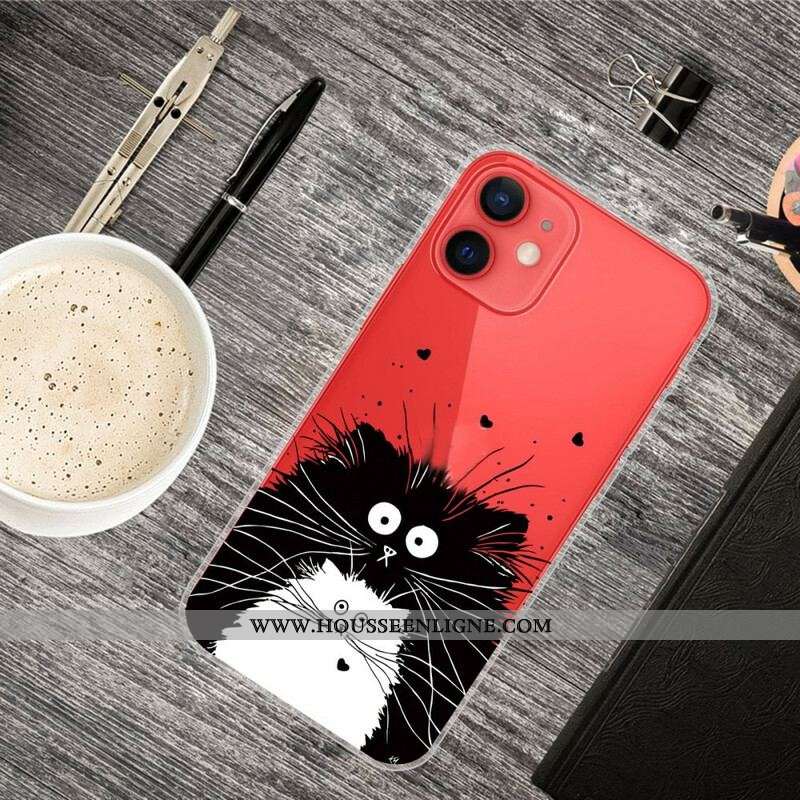 Coque iPhone 13 Mini Regarde les Chats