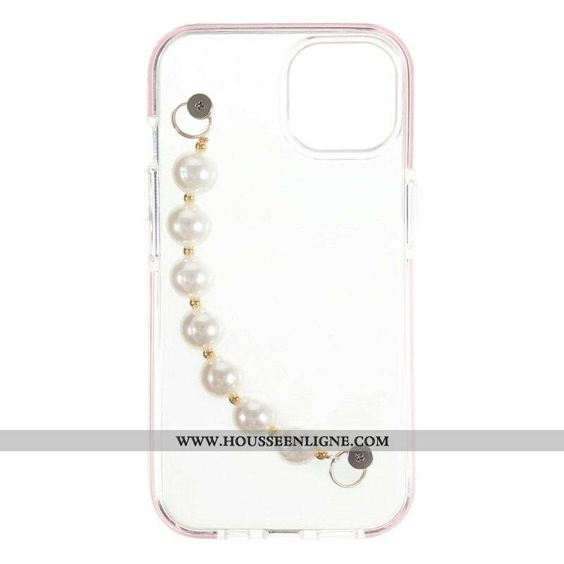 Coque iPhone 13 Mini Silicone Bracelet Perles