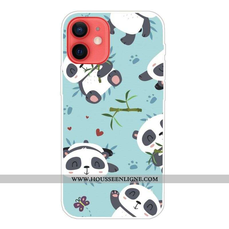 Coque iPhone 13 Mini Tas de Pandas