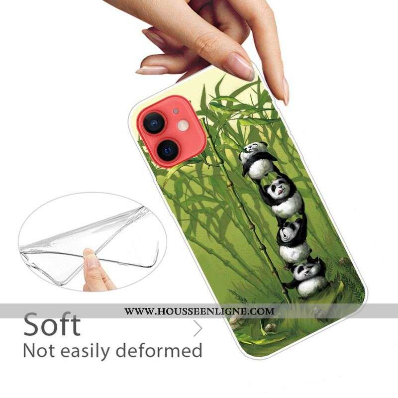 Coque iPhone 13 Mini Tas de Pandas