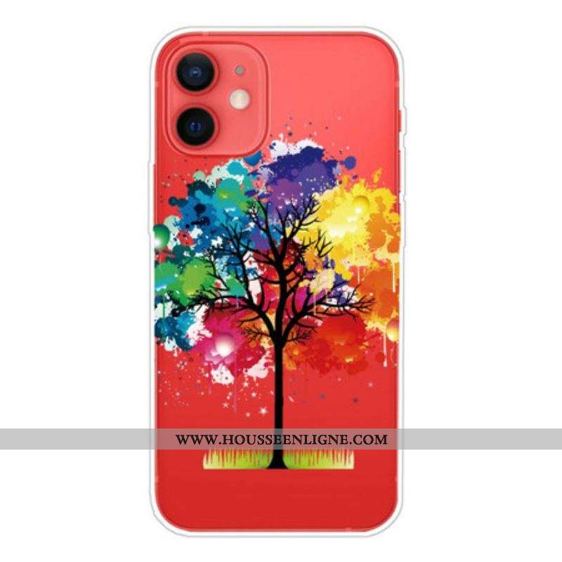 Coque iPhone 13 Mini Transparente Arbre Aquarelle