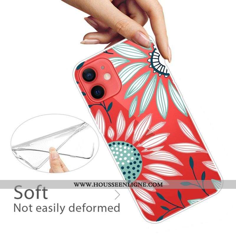 Coque iPhone 13 Mini Transparente Une Fleur