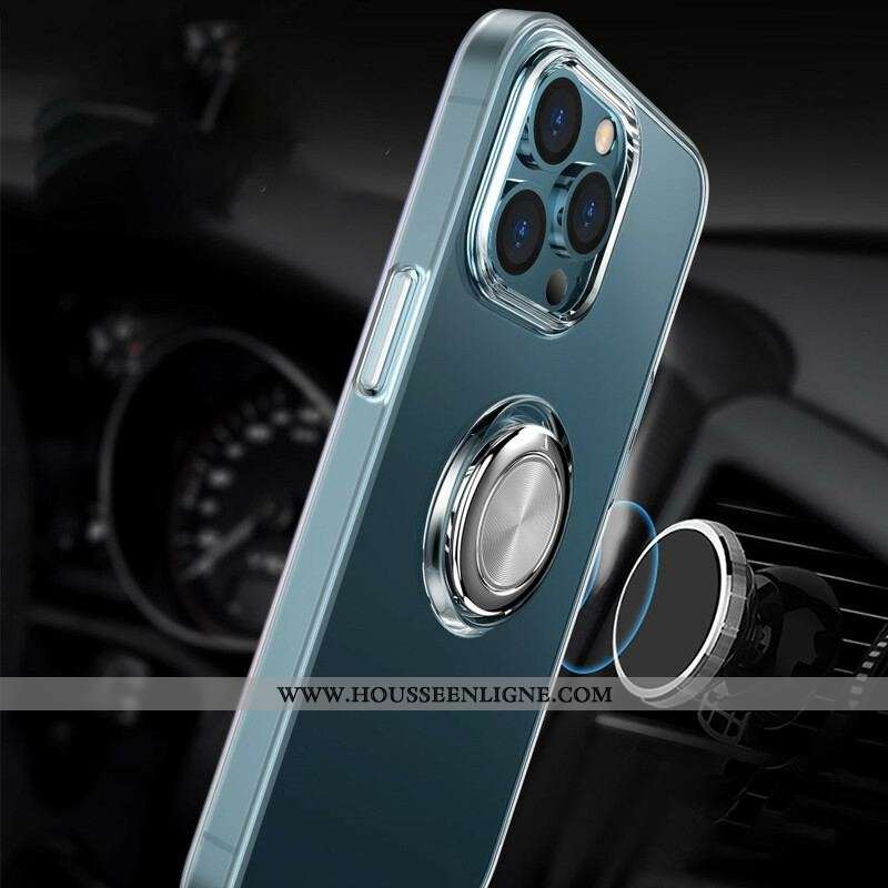 Coque iPhone 13 Mini Transparente avec Anneau-Support