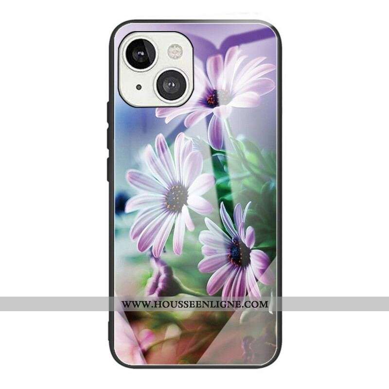 Coque iPhone 13 Mini Verre Trempé Fleurs Réalistes