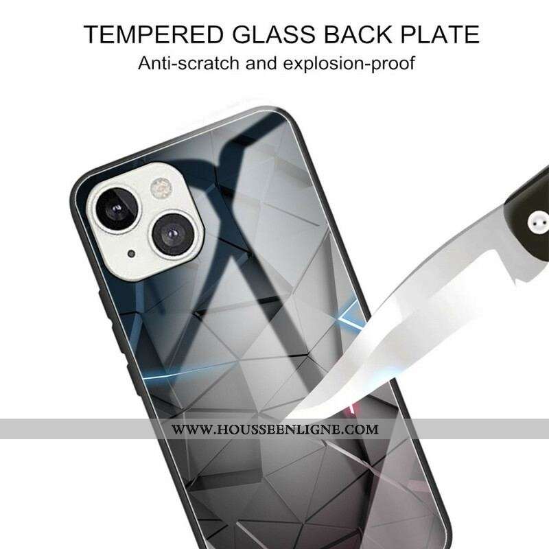 Coque iPhone 13 Mini Verre Trempé Géométrie