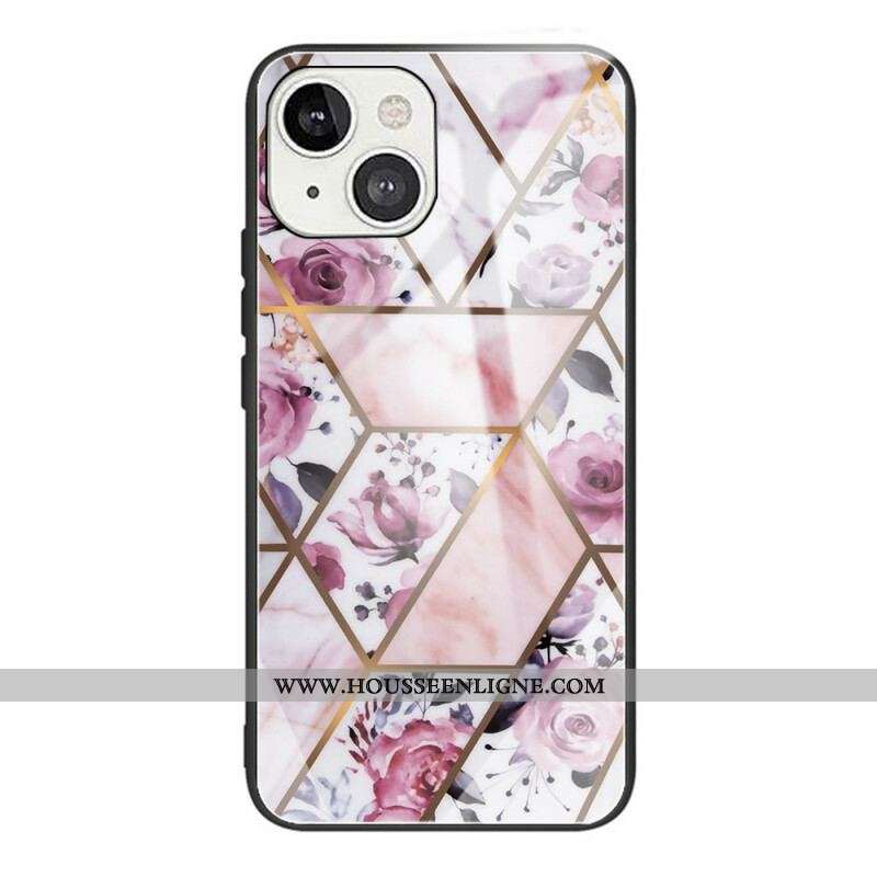 Coque iPhone 13 Mini Verre Trempé Marbre Géométrie