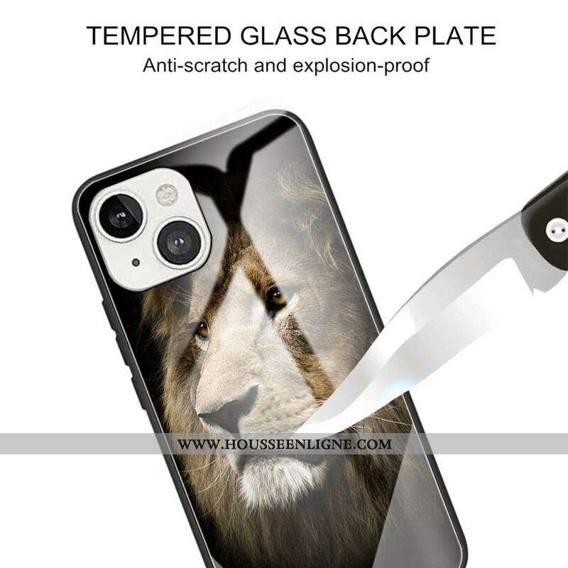 Coque iPhone 13 Mini Verre Trempé Tête de Lion