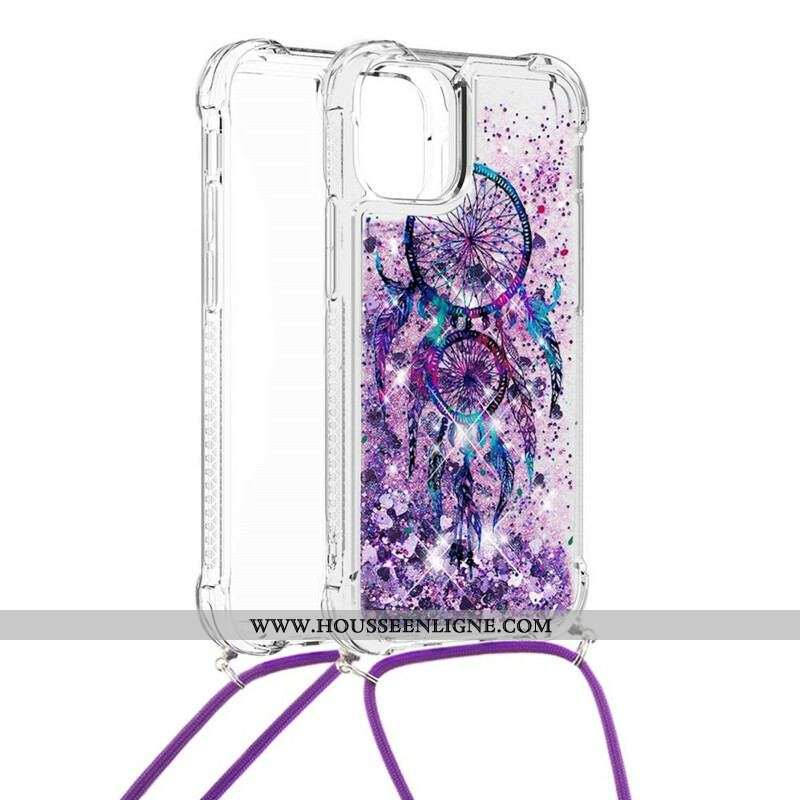 Coque iPhone 13 Mini à Cordon Paillettes Attrape Rêves