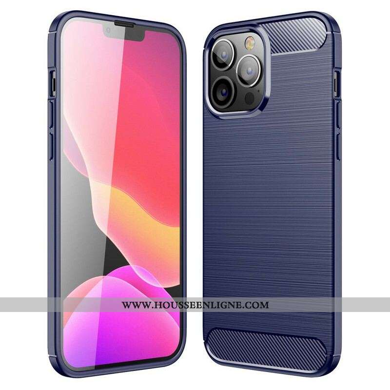Coque iPhone 13 Po Max Fibre Carbone Brossée