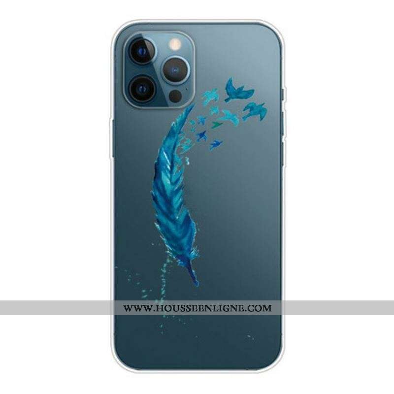 Coque iPhone 13 Pro Belle Plume Bleue