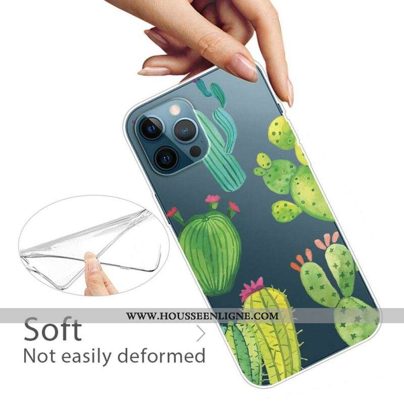 Coque iPhone 13 Pro Cactus Aquarelle