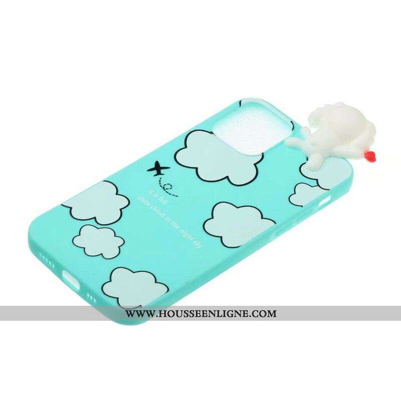 Coque iPhone 13 Pro Chien dans les Nuages 3D
