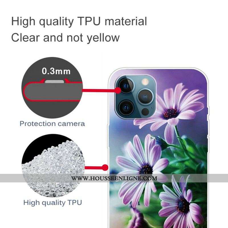 Coque iPhone 13 Pro Fleurs Réalistes