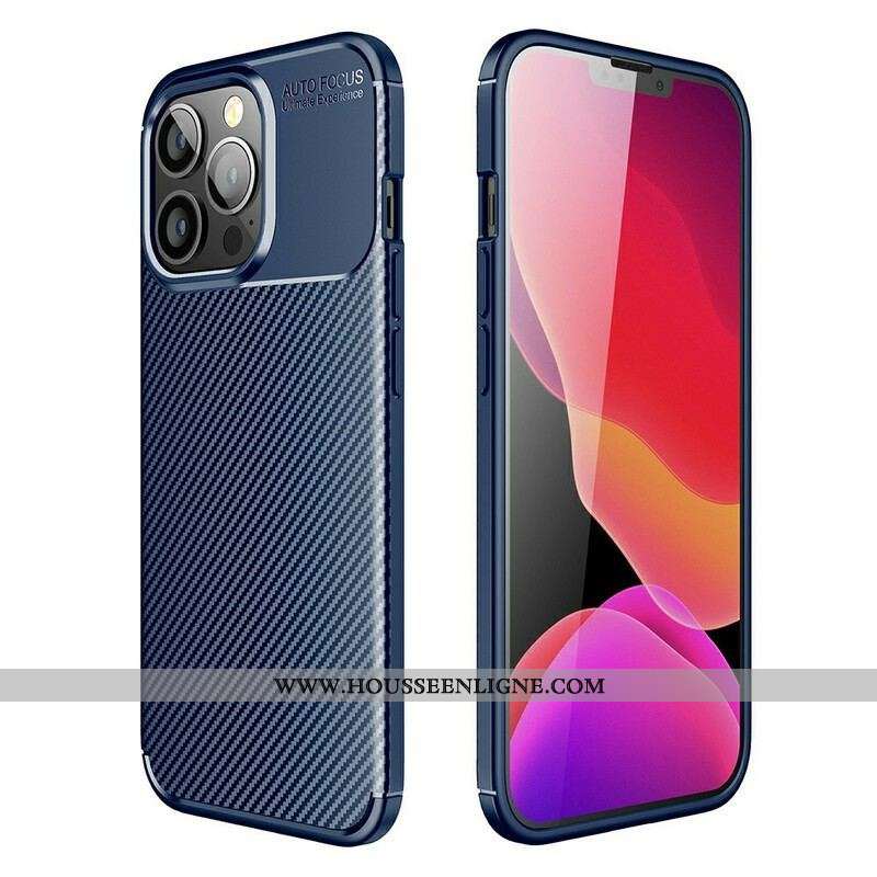 Coque iPhone 13 Pro Flexible Texture Fibre Carbone