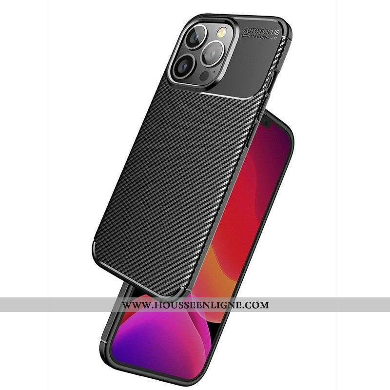 Coque iPhone 13 Pro Flexible Texture Fibre Carbone