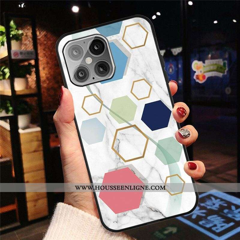 Coque iPhone 13 Pro Géométrie Marbre