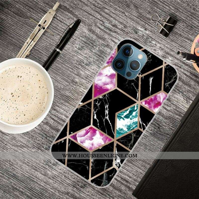 Coque iPhone 13 Pro Marbre Géométrique Décliné
