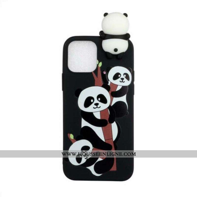 Coque iPhone 13 Pro Max 3D Pandas Sur Le Bambou
