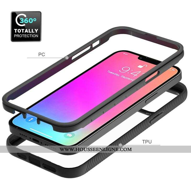 Coque iPhone 13 Pro Max Conception Hybride Rebords Silicone